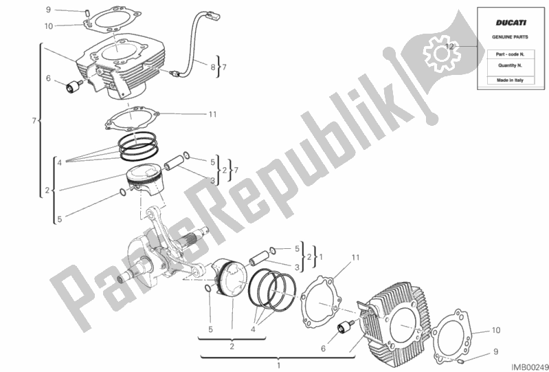 Todas las partes para Cilindros - Pistones de Ducati Scrambler Icon Dark 803 2020